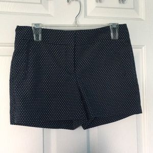 Navy blue and white mini polka dotted shorts